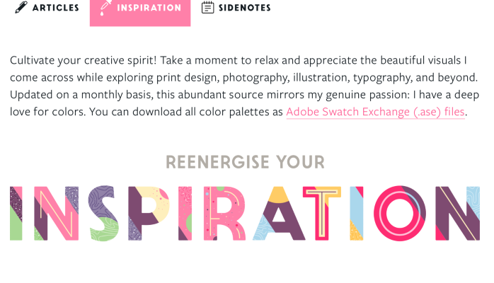 Photo of website Veerle showing UX